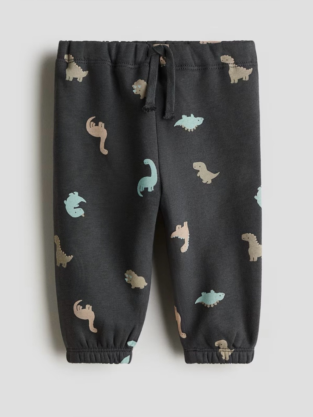 New Dark Grey/Dinosaurs Printed Brushed-Inside Sweatpants / Joggers Size 18M NWT